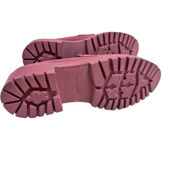 Patina By Portland Leather Zoe Loafer US 10.5 Foxglove Suede Lug Sole - Picture 10 of 11